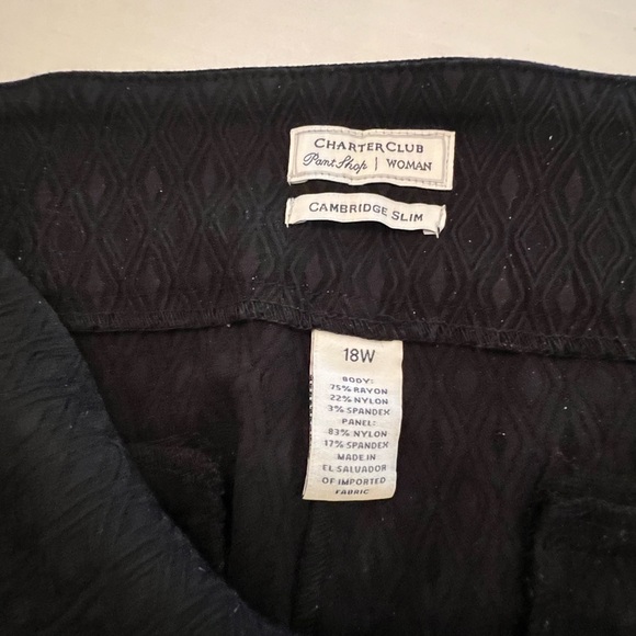 CHARTER CLUB PULL ON CAMBRIDGE SLIM SIZE 18W  BLACK CAPRI’S - Picture 8 of 14